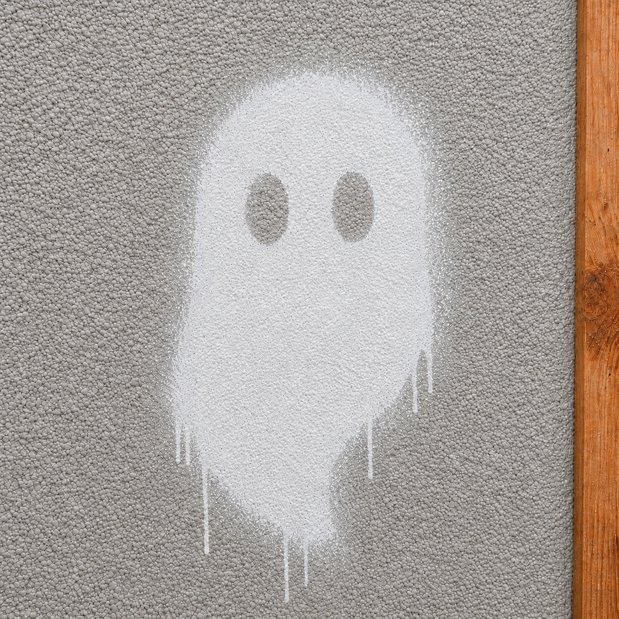 phantom Foam logo spray painted on closed cell foam in house 