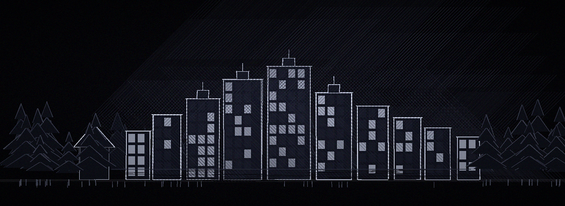 Phantom Foam spray foam insulation in The Woodlands TX — Town Center skyline and pine canopy village